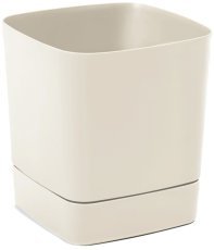 Topf mit Untersetzer Clima 30x30 cm – beige – LAM81437