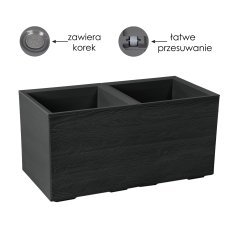 Pflanzenständer Karo 80x40 cm – Schwarz – LAM48922
