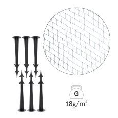 Vogelschutznetz 10x20 m + 20 Kunststoffbefestigungen – JAW5207