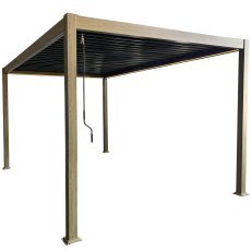 Pergola mit LED-Beleuchtung 3x4x2,5 m – Dunkelgrau – RIT1439