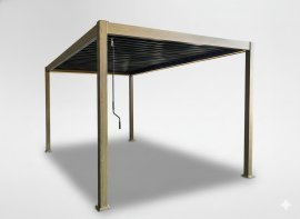 Pergola mit LED-Beleuchtung 3x4x2,5 m – Dunkelgrau – RIT1439