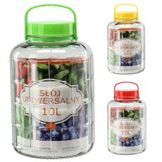 Glasglas 10 L mit Kunststoffdeckel – WEL6907