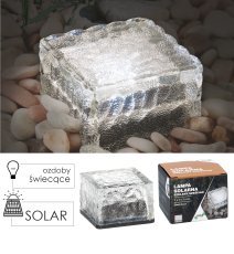 Solarleuchte Glaswürfel – kaltweiß – SOL3699