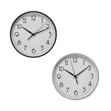 Runde Wanduhr 23 x 23 x 4 cm weiß/schwarz *4634