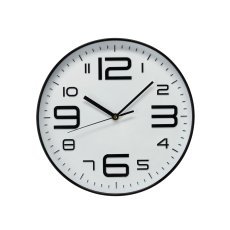 Runde Wanduhr – weiß mit schwarzen Ziffern – ZEG4702