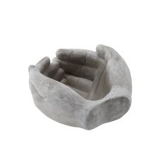 Zementtopf Hände – grau, 20 × 20 × 11,5 cm *8844
