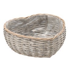 Herzförmiger Gartenkorb aus Weidengeflecht 32 × 34 × 13 cm *9247