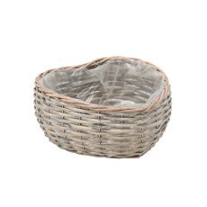 Herzförmiger Gartenkorb aus Weidengeflecht 25 × 25 × 12 cm *9254