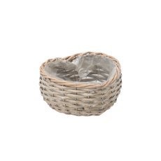 GARTENKORB AUS KORBGEFLECHT IN HERZFORM 17 × 19 × 8 cm *9261