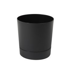 Blumentopf mit Untersetzer Aura 20 cm – schwarz - LAM41244