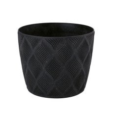 Blumentopf Flow Petit Eco Wood 17 cm – schwarz – FOM2945