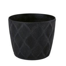 Blumentopf Flow Petit Eco Wood 19 cm - schwarz&nbsp;- FOM2952