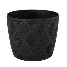 Blumentopf Flow Petit Eco Wood 23 cm – schwarz – FOM1894