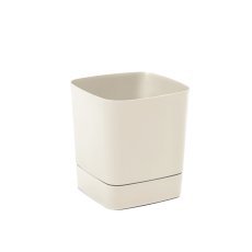 Blumentopf Clima mit Untersetzer, 16 cm – Beige – LAM81406