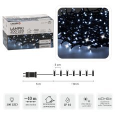 LED-Lichterkette 200L, kaltweiß, 13 m – LED9485