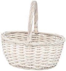 Geflochtener Korb mit Henkel 37 cm – Weiß - ILS9456