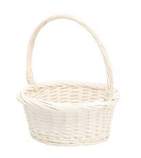 Rattankorb mit Griff, 32 cm – weiß – DIR6926