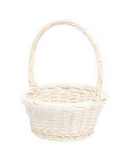 Rattankorb mit Henkel, 25 cm – weiß – DIR6933