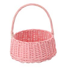 Rattankorb mit Griff, 26 cm – Rosa – DIR04_8307