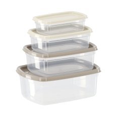4er-Set rechteckige Behälter, 0,25/0,5/0,75/1,2 l – LOK00659