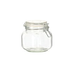Quadratisches Glas 0,8 l mit Bügelverschluss *8469