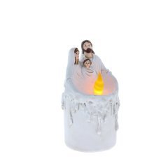LED-Kerze 18 × 8,5 × 8,5 cm Heilige Familie *3884