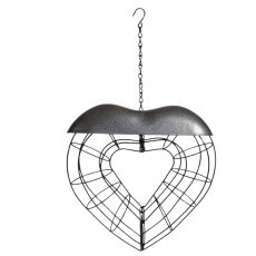 Vogelfutterhalter aus Metall für Meisenknödel – Herz 25 x 25 x 7 cm *7960