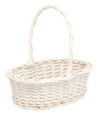 Rattankorb 35 x 26 x 13/32 cm mit Griff - weiß *5228