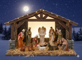 Weihnachtsfiguren-Set, 11‑teilig, 70 cm – RAI3353