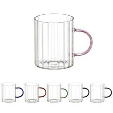 Set mit 6 Gläsern Stripped mit Henkel, 400 ml – IBO4591