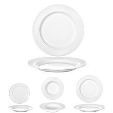 Set aus 18 weißen Tellern – paski - JIN3570