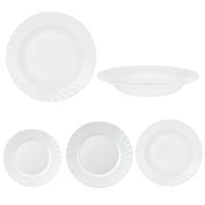 Set aus 18 weißen Tellern - Fale - JIN3594