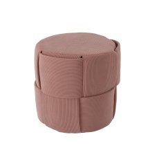 Runder geflochtener Hocker – Rosa – PHO6069
