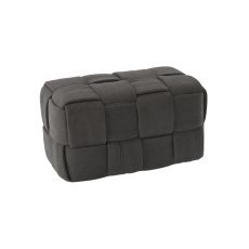 Geflochtener rechteckiger Hocker – dunkelgrau – PHO5895