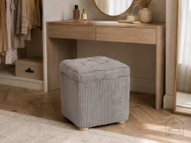 Geflochtener rechteckiger Hocker – hellgrau – PHO5925