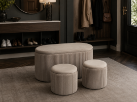 Set aus 3 Hockern – Beige – PHO5963