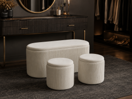Set aus 3 Hockern – weiß – PHO5970