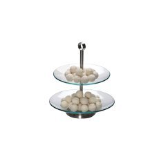 Glas-Etagere, 2-stöckig rund – CHOM8940