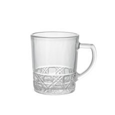 Set mit 6 geriffelten Gläsern mit Henkel, 240 ml *0409
