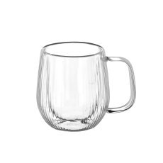 Set mit 2 doppelwandigen Gläsern „Stripe“ mit Henkel, 230 ml *4560