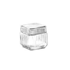 Quadratisches Glasgefäß mit Glasdeckel, 0,8 l *4904