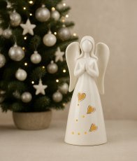 Weihnachtsfigur – Keramikengel mit LED – GOT1278