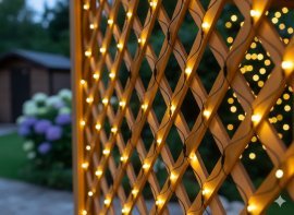 LED-Lichtervorhang-Netz mit 256 warmweißen LEDs, 2 x 2 m, für innen und außen *1681