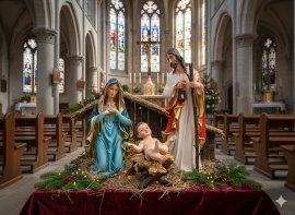 Heilige Familie – 3-teiliges Figuren-Set, 60 cm, aus Polyresin