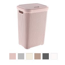 Rattan-Wäschekorb mit Deckel, 55 l *8694