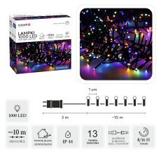 LED-Cluster-Lichterkette 1000L, mehrfarbig, Länge 3 + 10 m, für den Innen- und Außenbereich *8226