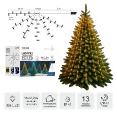 LED-Lichterkette mit Ring, 2,2 m, 352 Lichter, warmweißes Licht, für den Innen- und Außenbereich *8073
