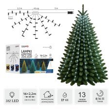 LED-Lichterkette mit Ring, 2,2 m, 352 LEDs, kaltweiß, für den Innen- und Außenbereich *8080