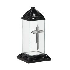 Quadratische Hängeleuchte Krzyż, schwarz, 32 cm*4154