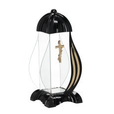 Schwarze Lampe Lampion M Cross, 39 cm *4178